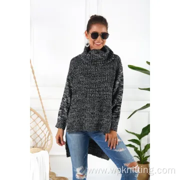 ladies jaquard print long sleeve sweater fashion pullover